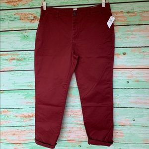GAP Girlfriend Chino NWT Burgundy